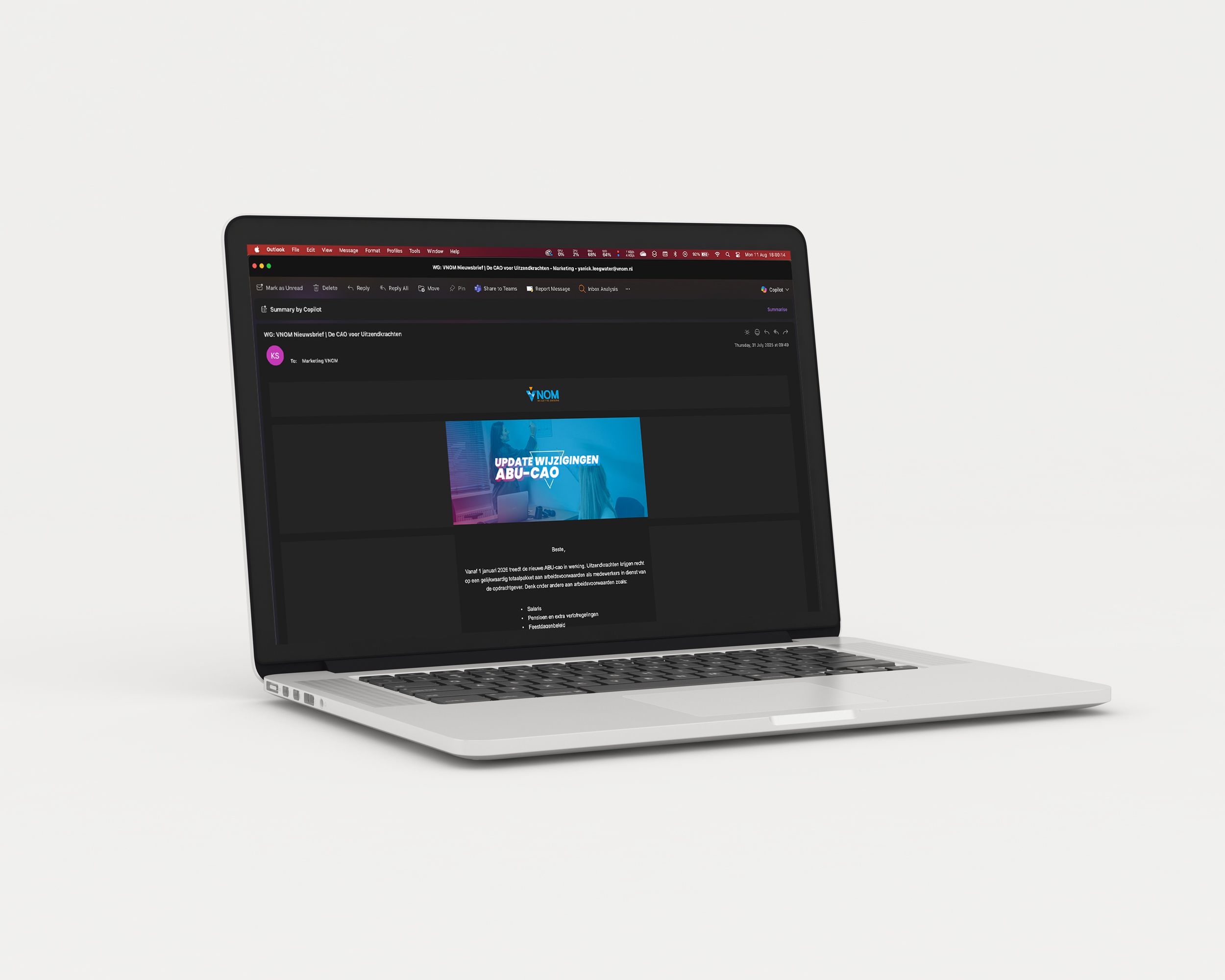 Ontwerp van emailbanners - VNOM